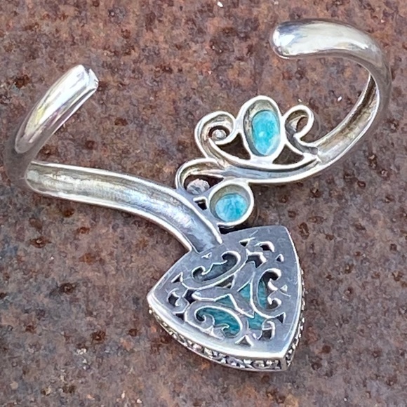 Sterling Silver and Turquoise Cuff Bracelet - Picture 8 of 13